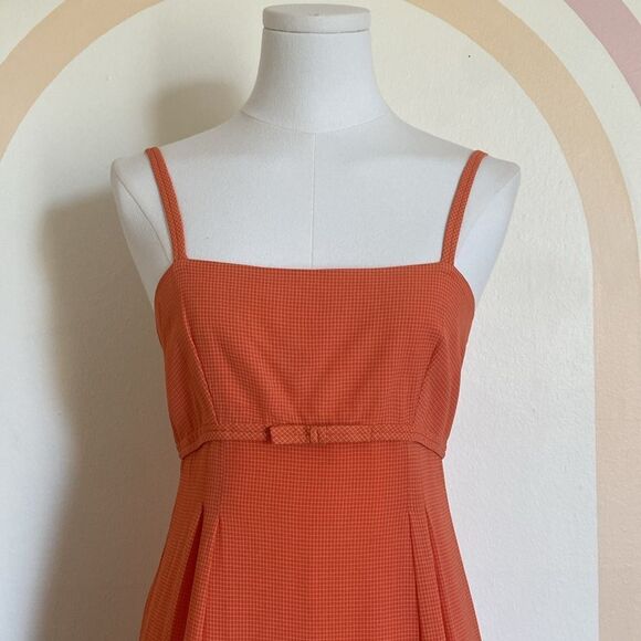 Vintage 90's Odessa Orange Plaid Mini Dress  Size 6 - Picture 3 of 15